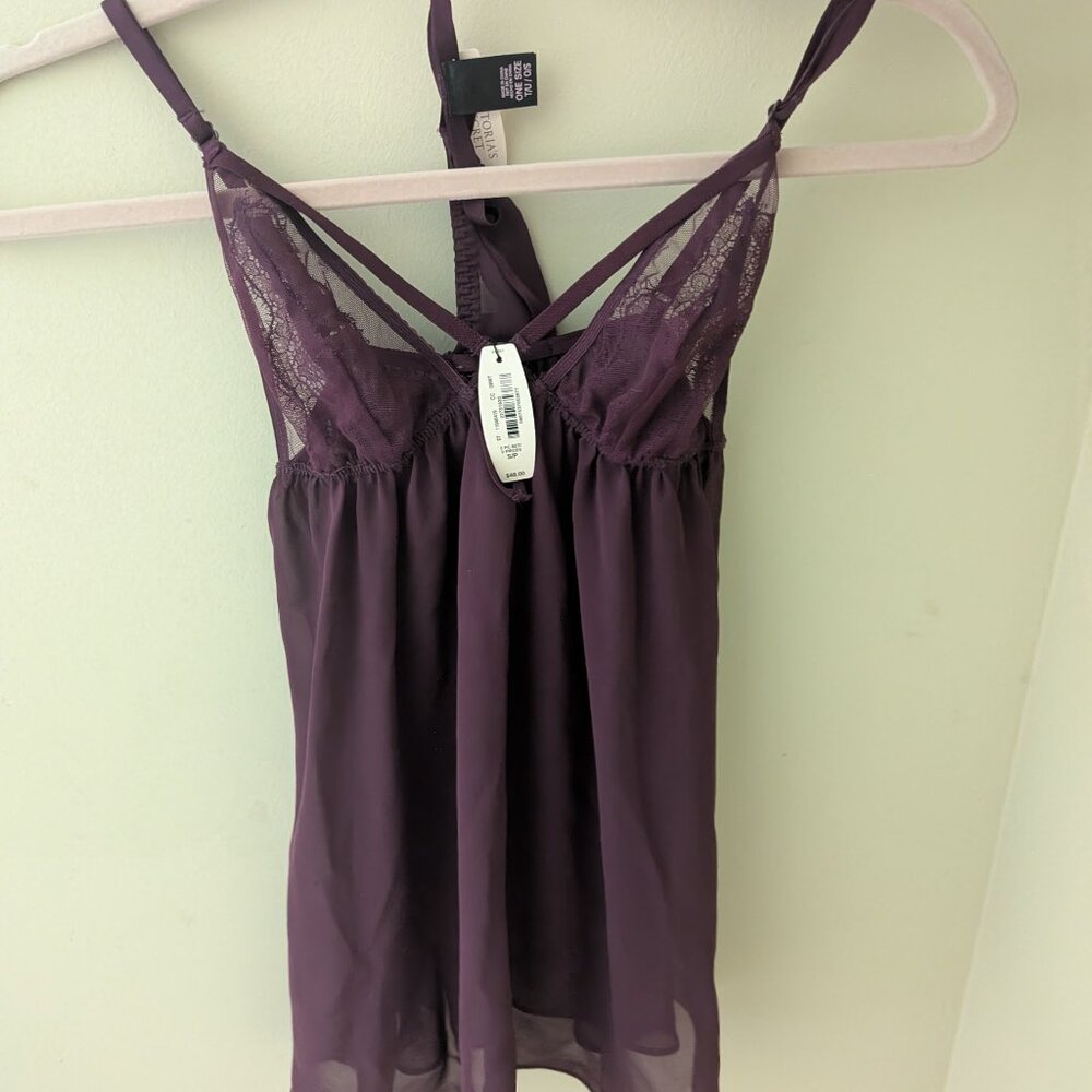 New with tags Purple Victoria Secret babydoll cami and matching panty set